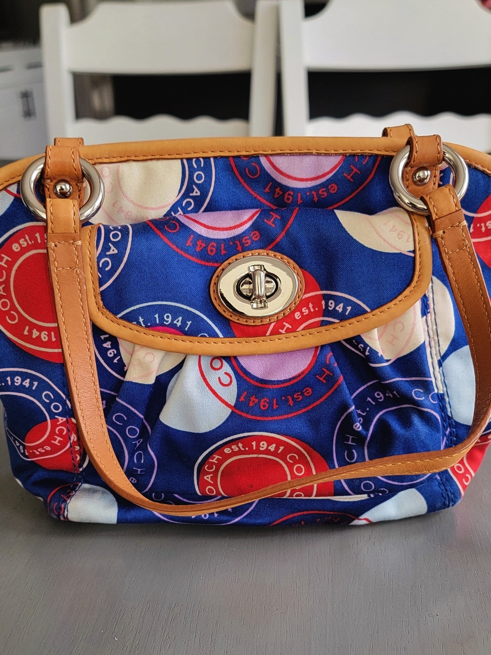 Coach Vintage Leah Multi Color Polka Dot Tote Crossbody Bag F14730 - NWOT